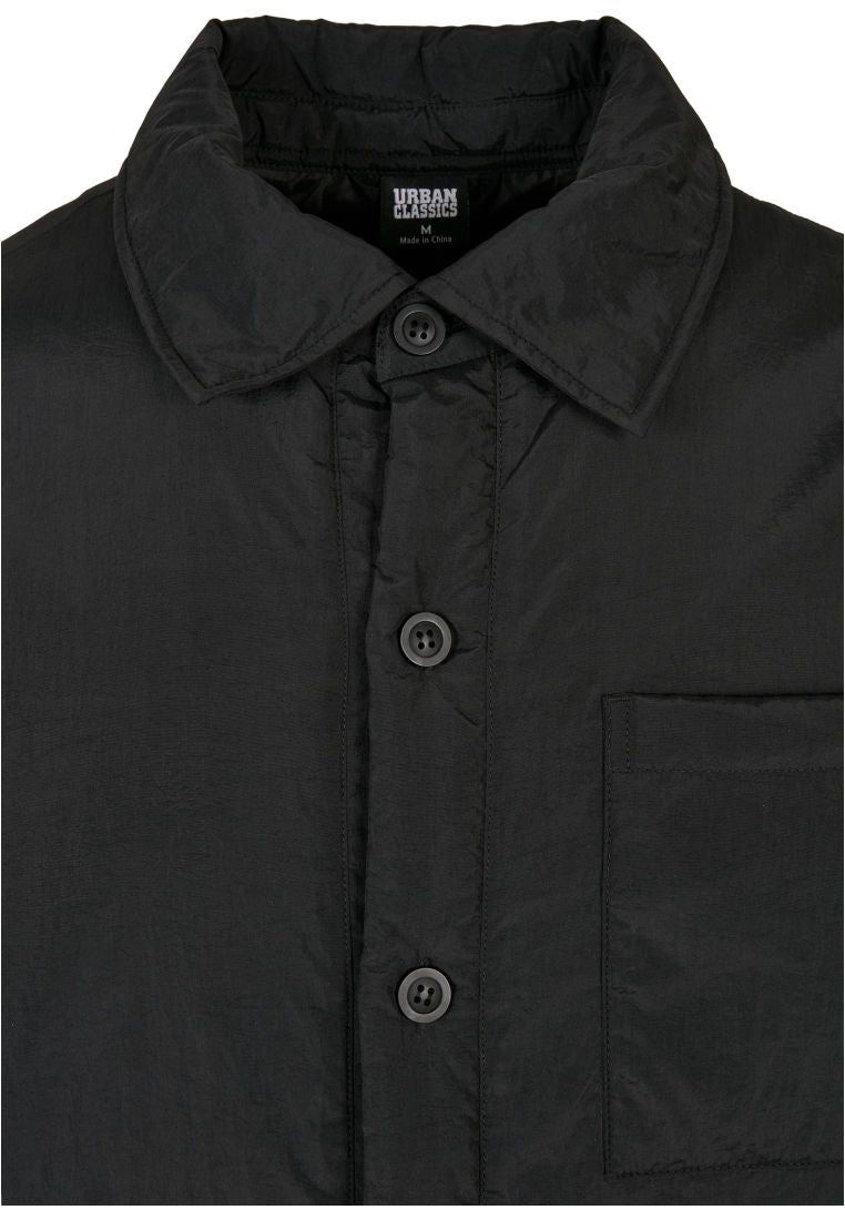 Urban Classics Padded Nylon Shirt Jacket - Black