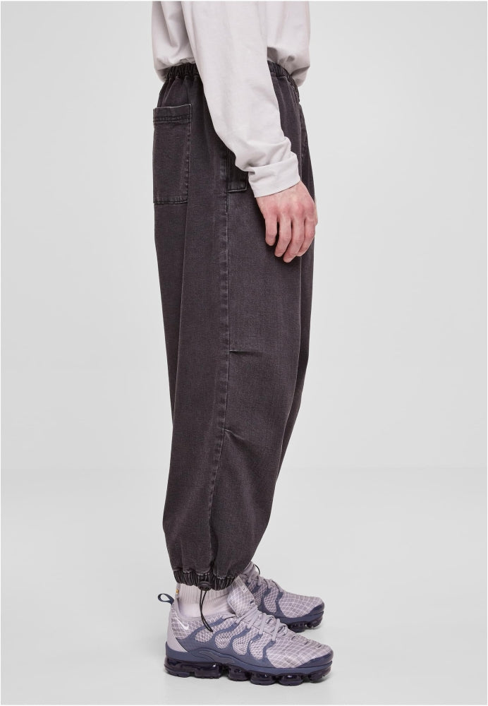 Urban Classics Parachute Jeans Pants - Black Washed