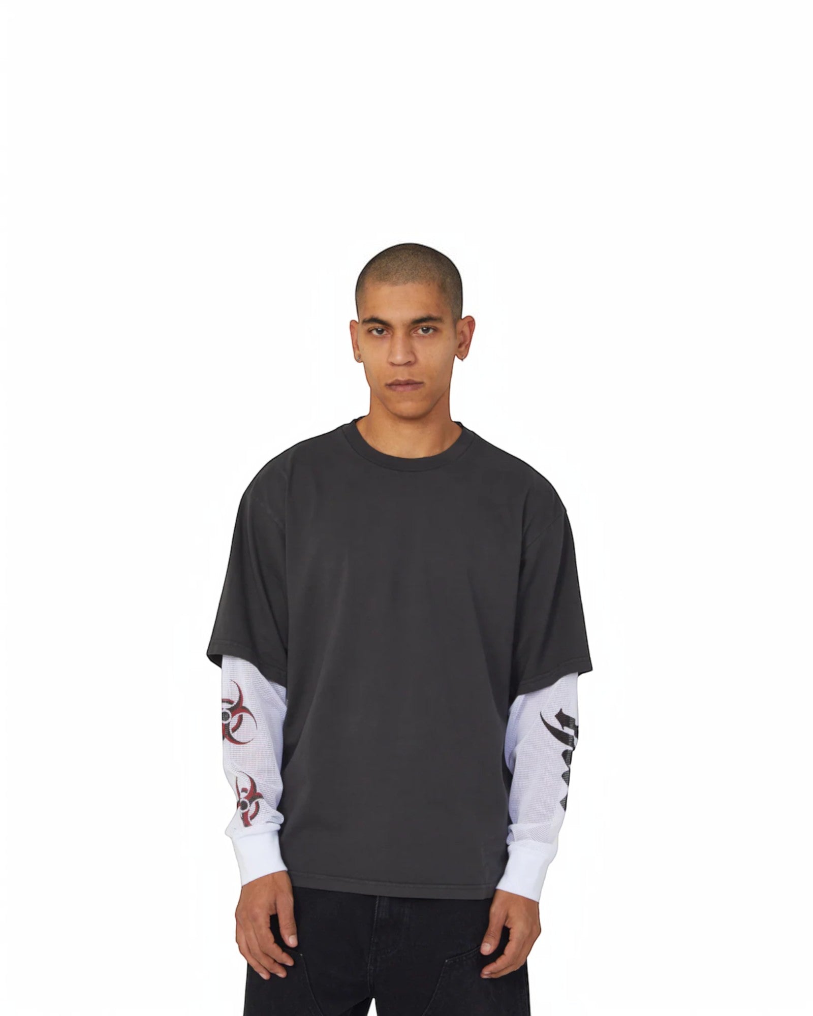 HUF Leon Double Layer Top - Black