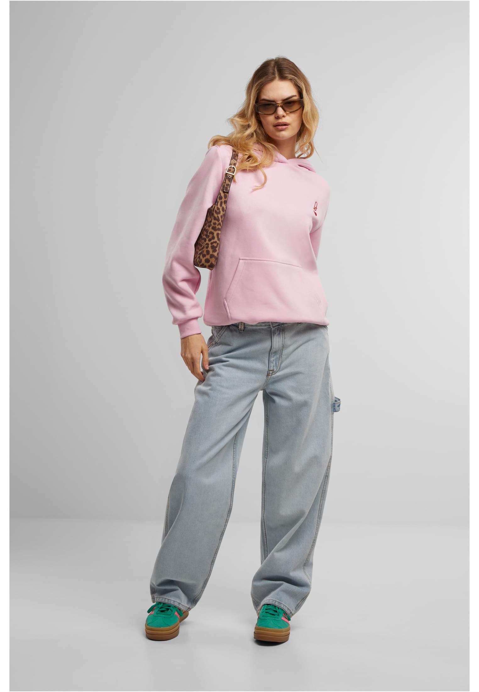 Miss Tee Ladies Queen Card Hoodie - Soft Pink