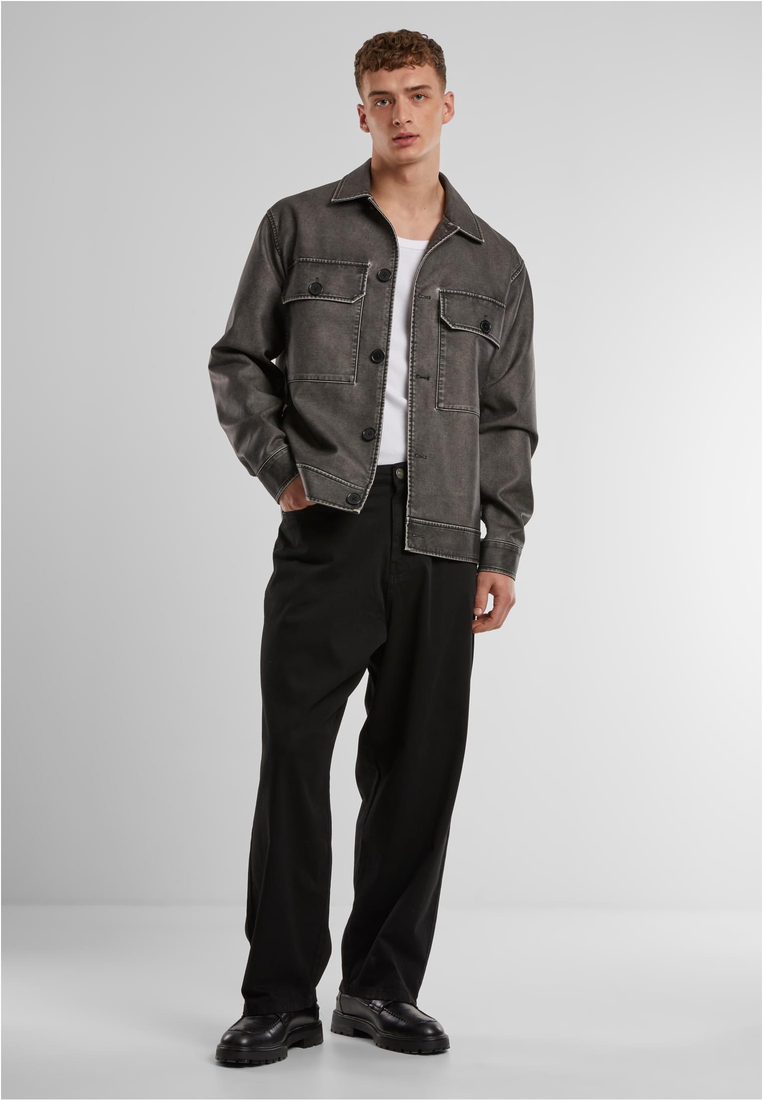 Urban Classics Tapered Twill Baggy Pants - Black