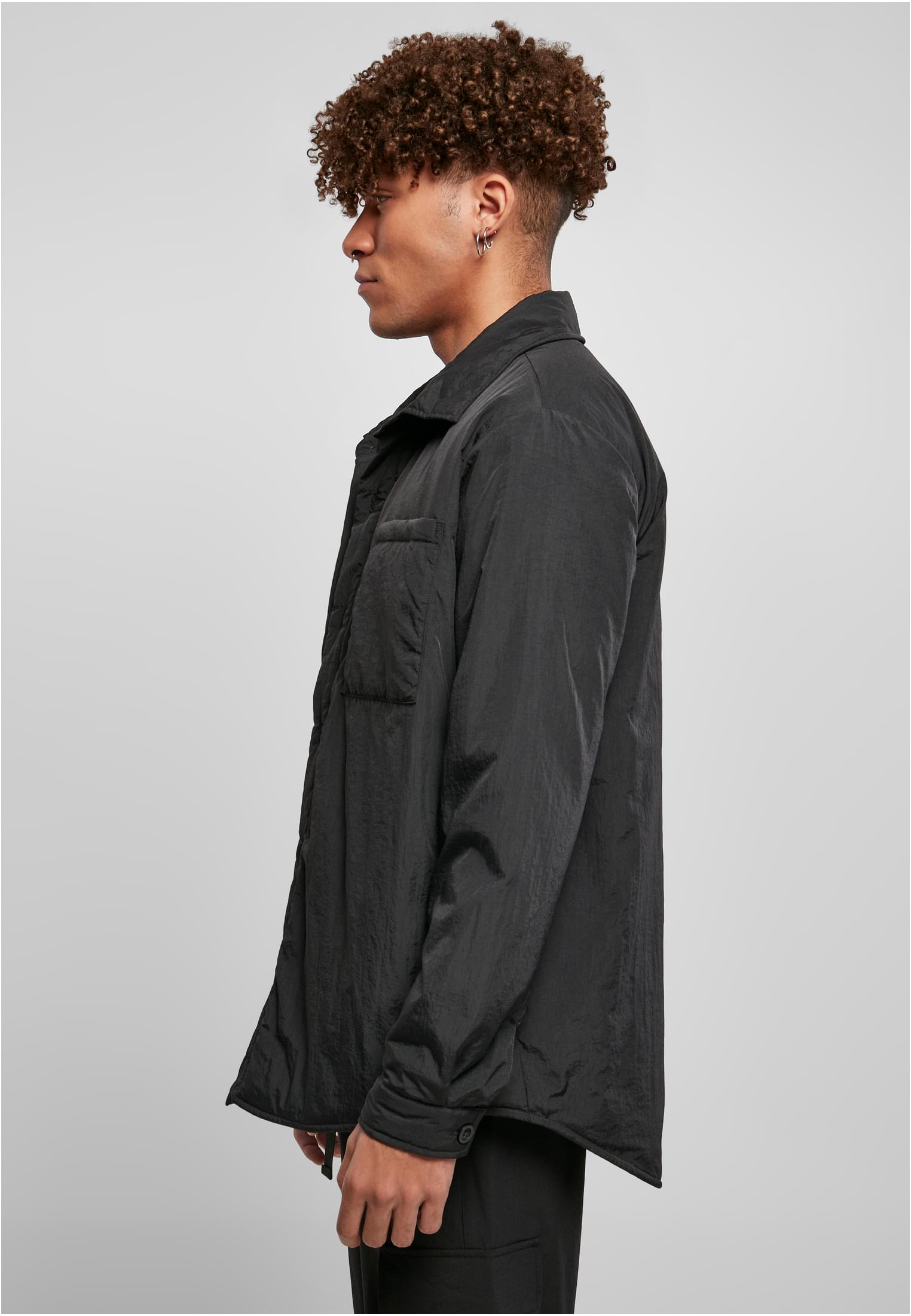 Urban Classics Padded Nylon Shirt Jacket - Black