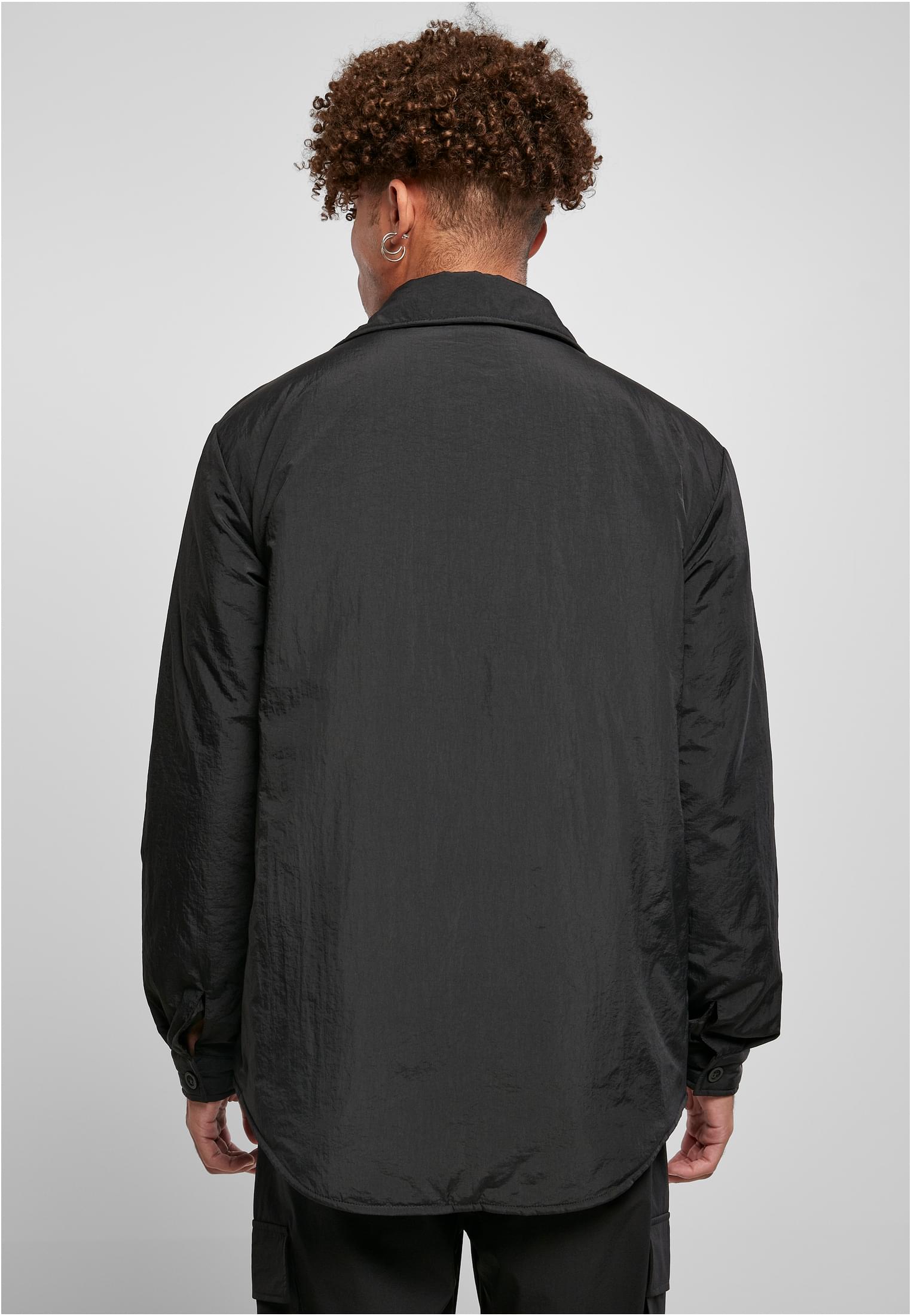 Urban Classics Padded Nylon Shirt Jacket - Black