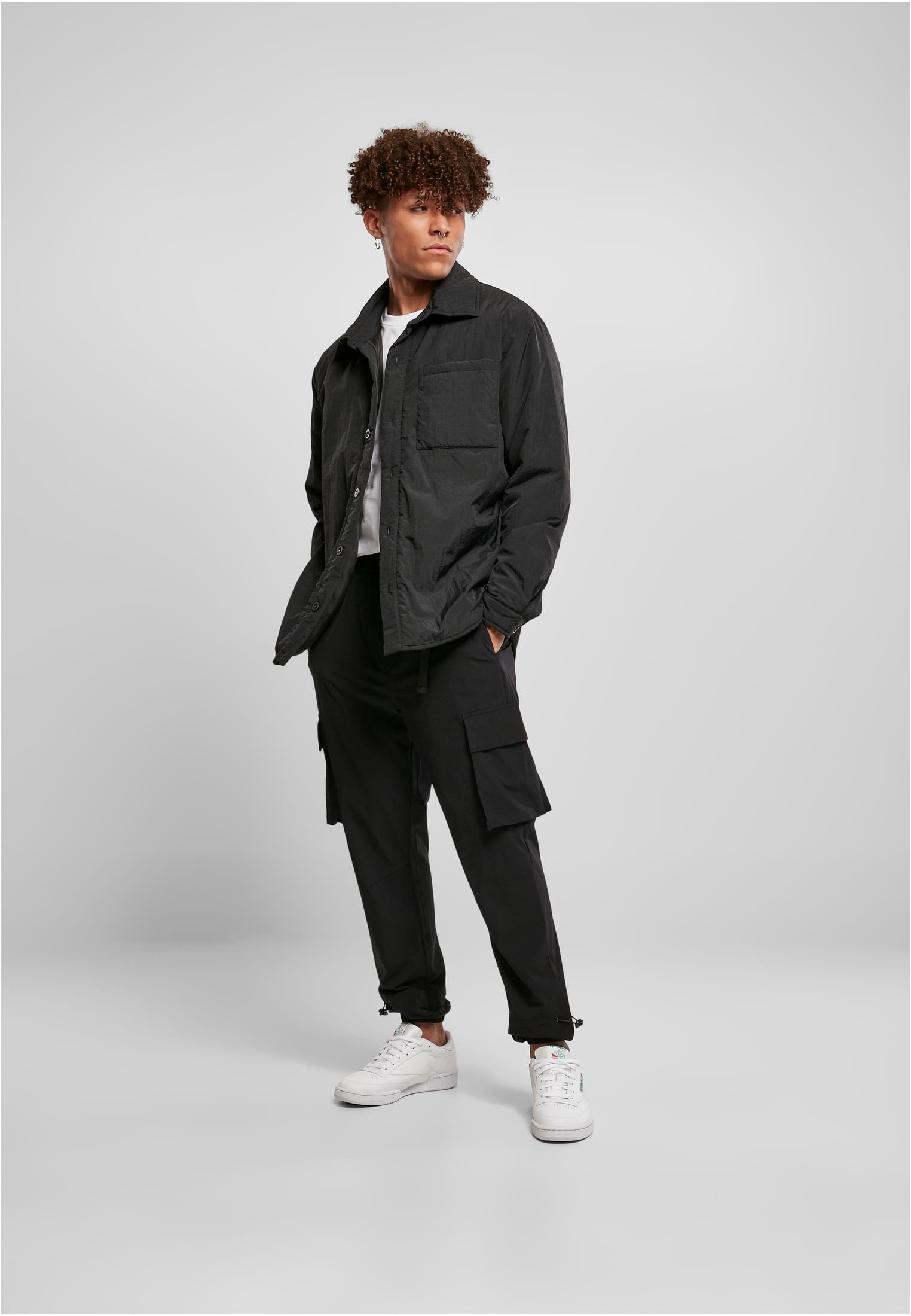 Urban Classics Padded Nylon Shirt Jacket - Black