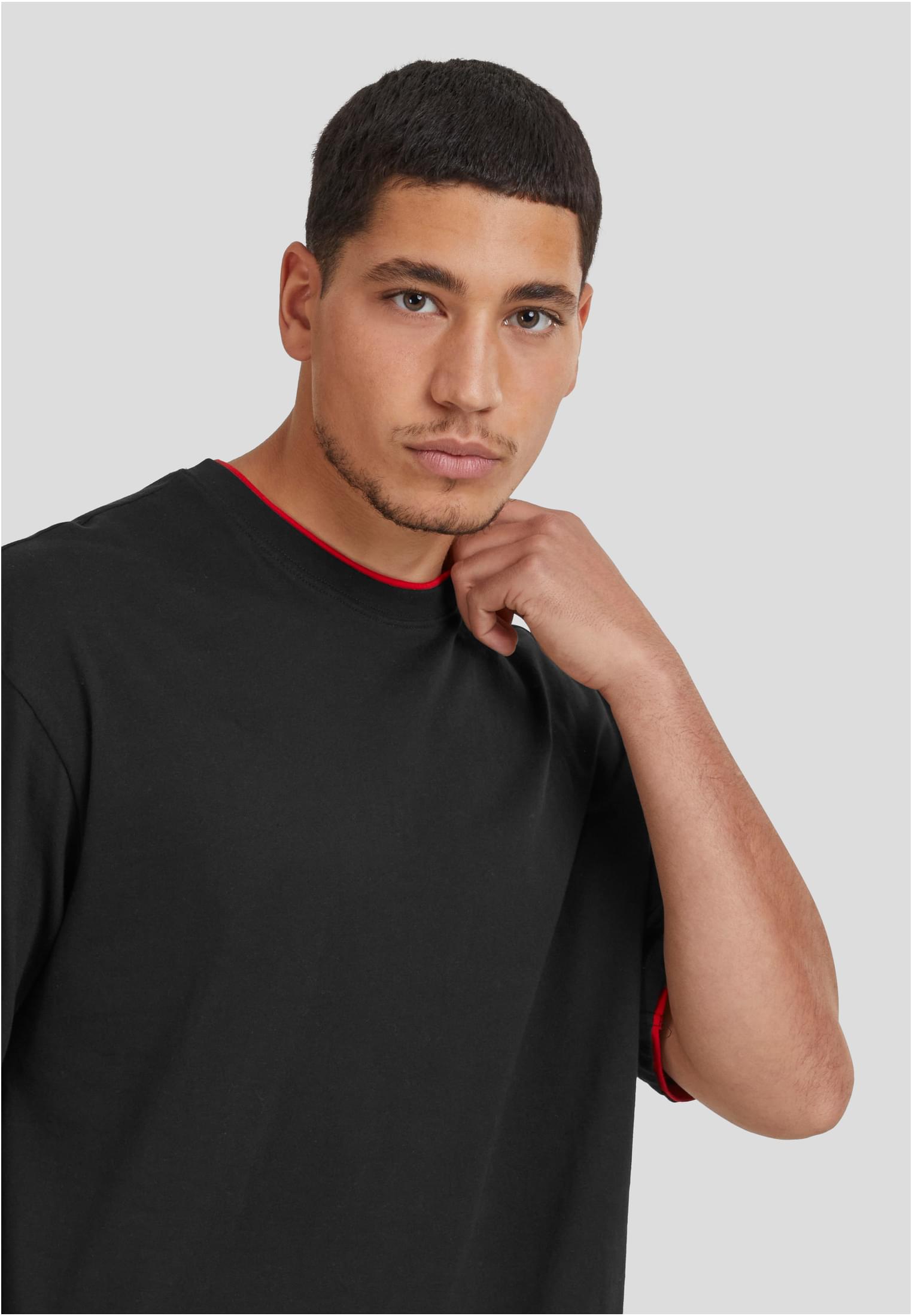 Urban Classics Contrast Tall Tee Black/Red